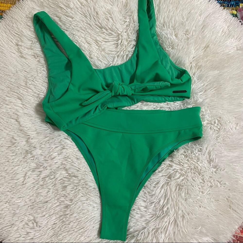 KENDALL + KYLIE • Green Knot Swimsuit Bikini M/L - Picture 3 of 14